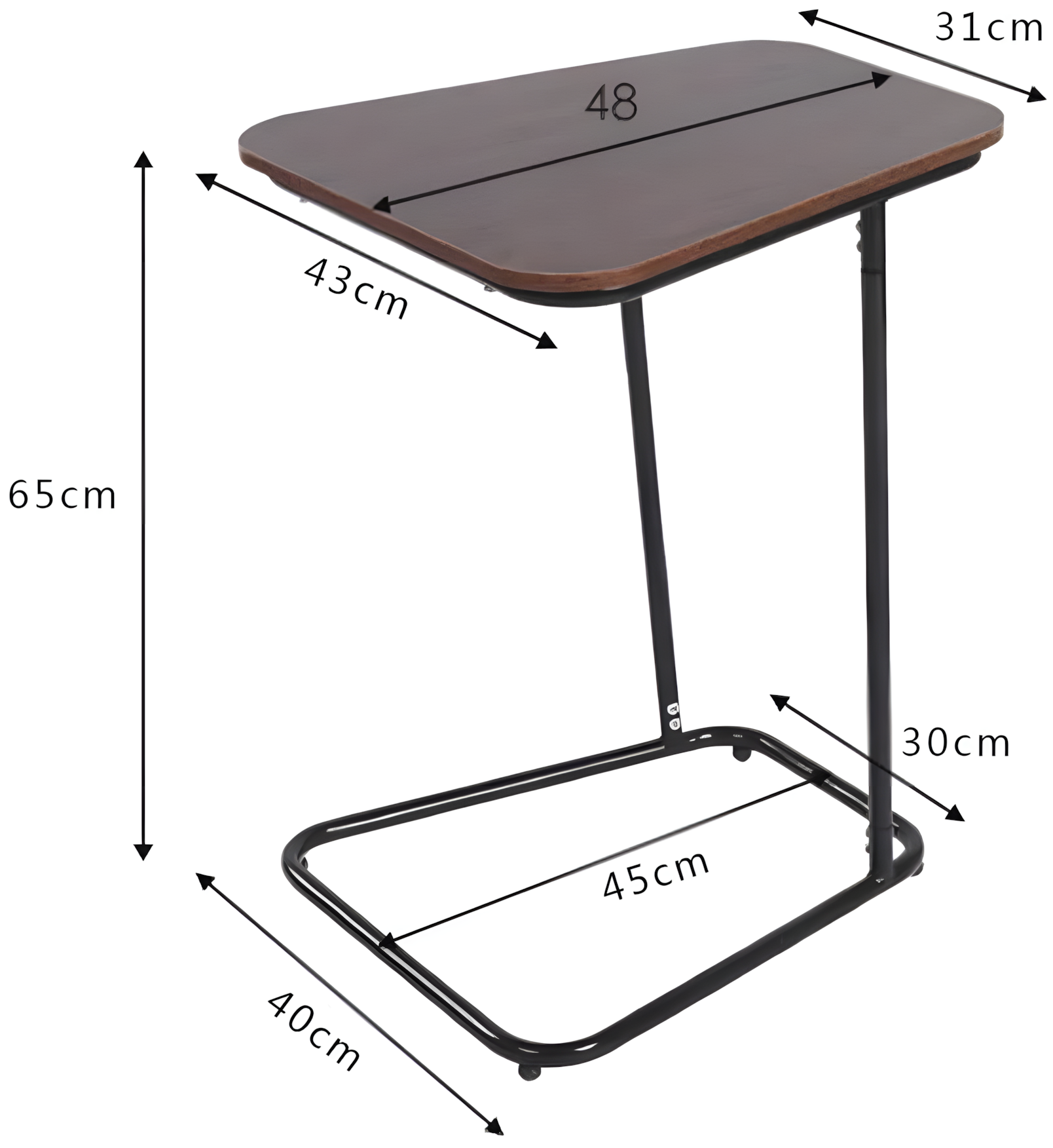 Sleek Line Living Lounge Bedroom Side Laptop Organizer Table - Image 3
