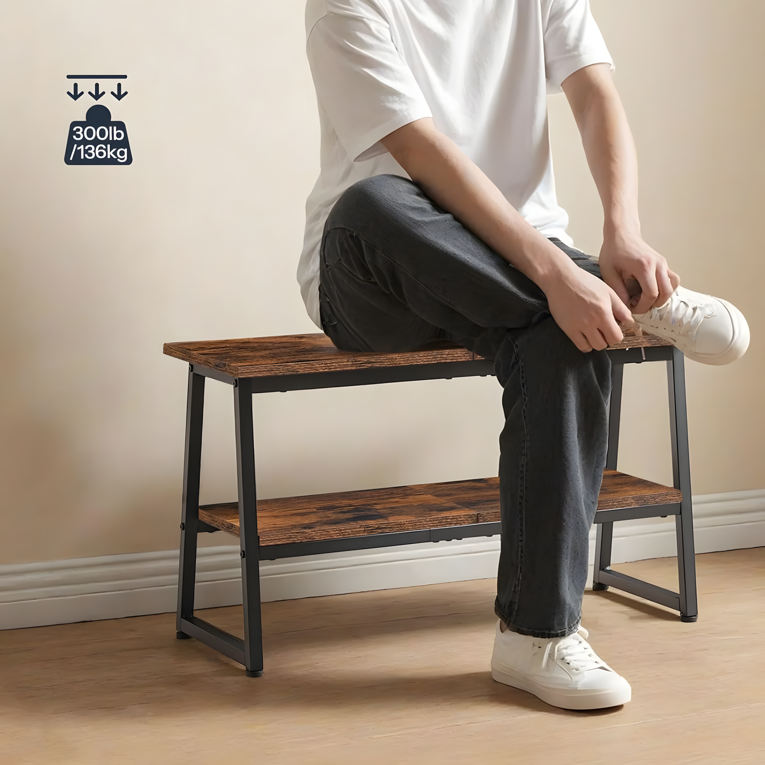 Hoobro Entryway Bench Shoe Storage Rack - Image 2